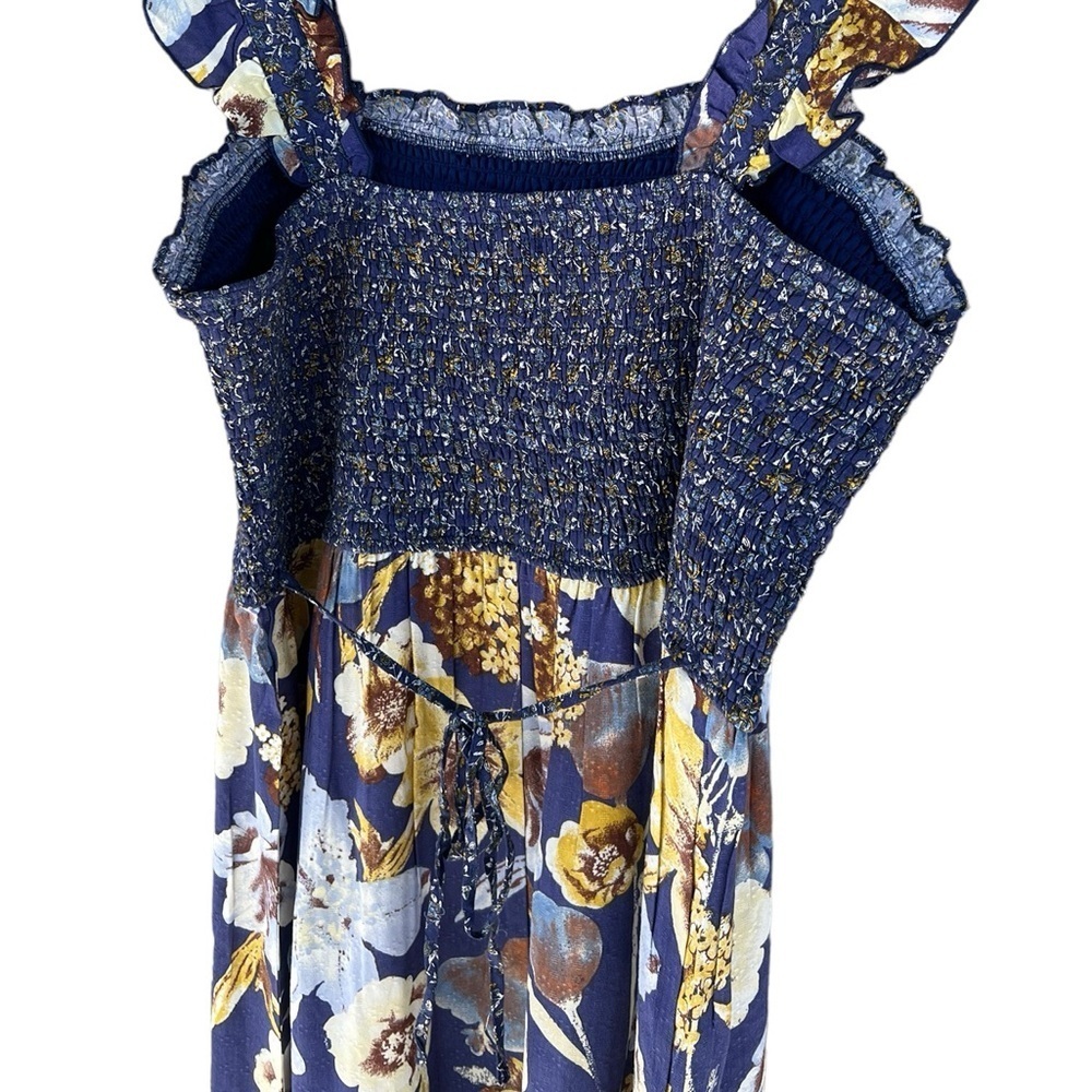 NWOT Maurices Women’s Blue Floral Smocked Midi Dress - Picture 8 of 14